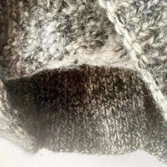 JAHARI 100% GREY WHITE WINTER  COLLAR WOOL HAND KNITTED SIZE S/M DOUBLE BREAST - Picture 11 of 15